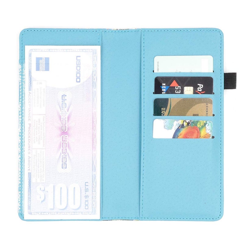 menesia Checkbook Cover for Men & Women RFID Leather Check Book Holder Wallet(Green Flower) - Image 3